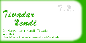 tivadar mendl business card